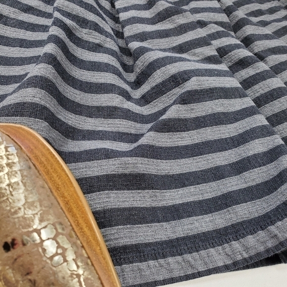 NEW Gap Thick Cotton Charcoal Grey Stripe Skirt 6 - Picture 5 of 15